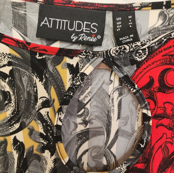 Attitudes by Renee Global Illusions Yummy Jersey Tunic Women's Top  .Size M - Picture 4 of 5